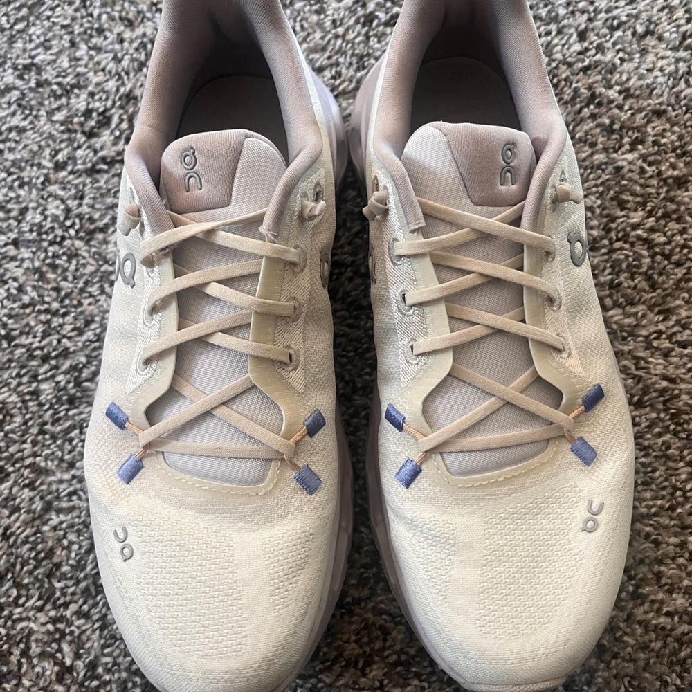 On Running Women's Athletic Shoes - Cream and Blue